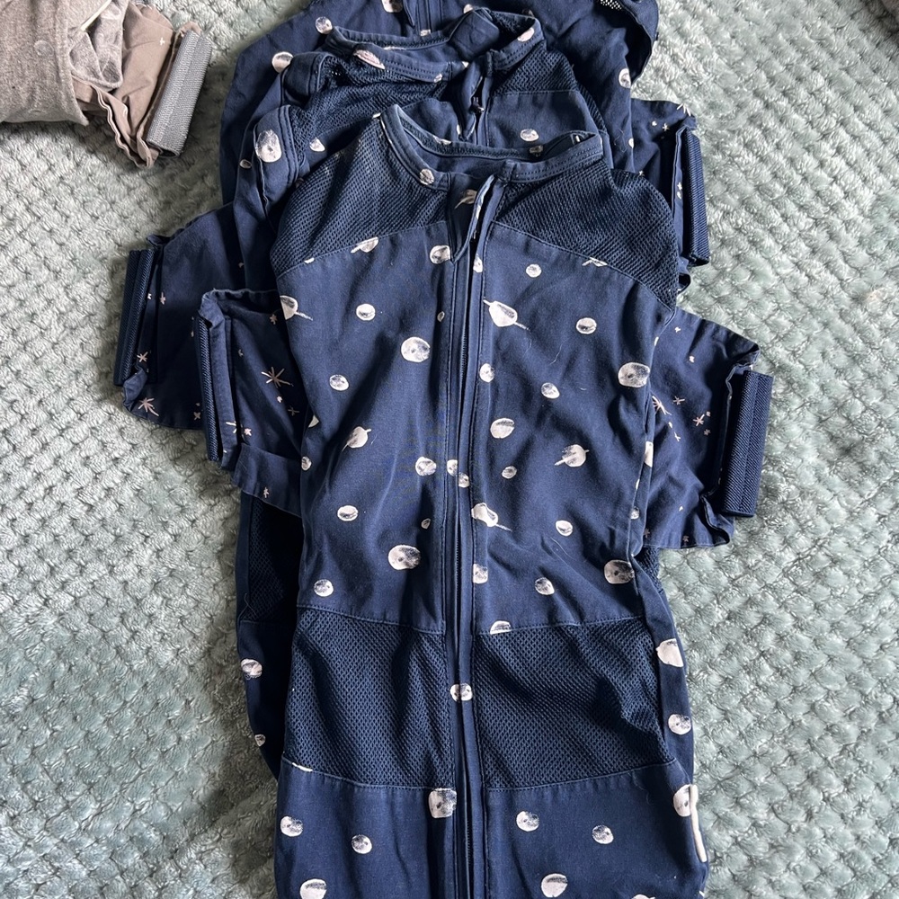 SNOO set of three Navy Blue Baby Sleep Sack with Moon and Star Print